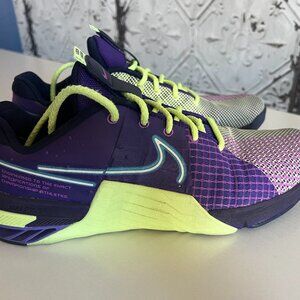 Nike Metcon Men's Size 11.5 Athletic Sneakers Gym Shoes – Purple/Lime